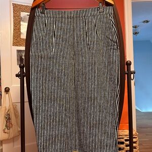 Vixen by Micheline Pitt Monochrome Striped Pencil Skirt